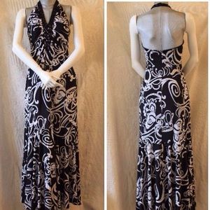 Size 10 black and white long dress
